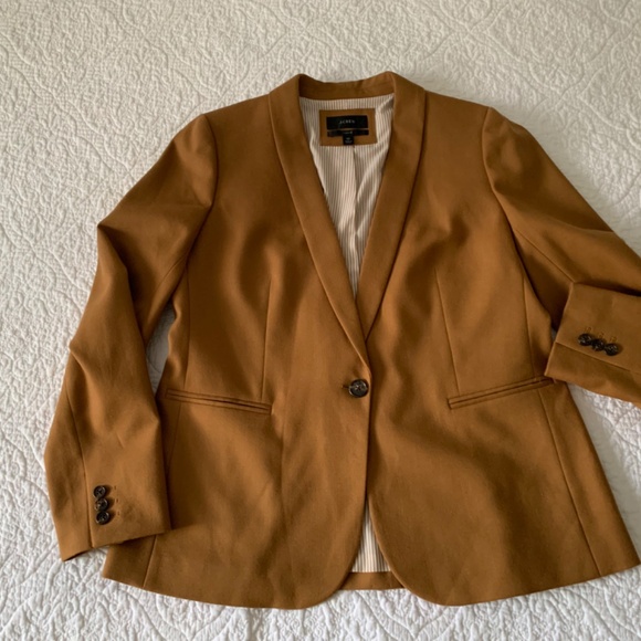 J. Crew Parke Wool Lined Blazer, Tan/Carmel Size 12 - Picture 6 of 10